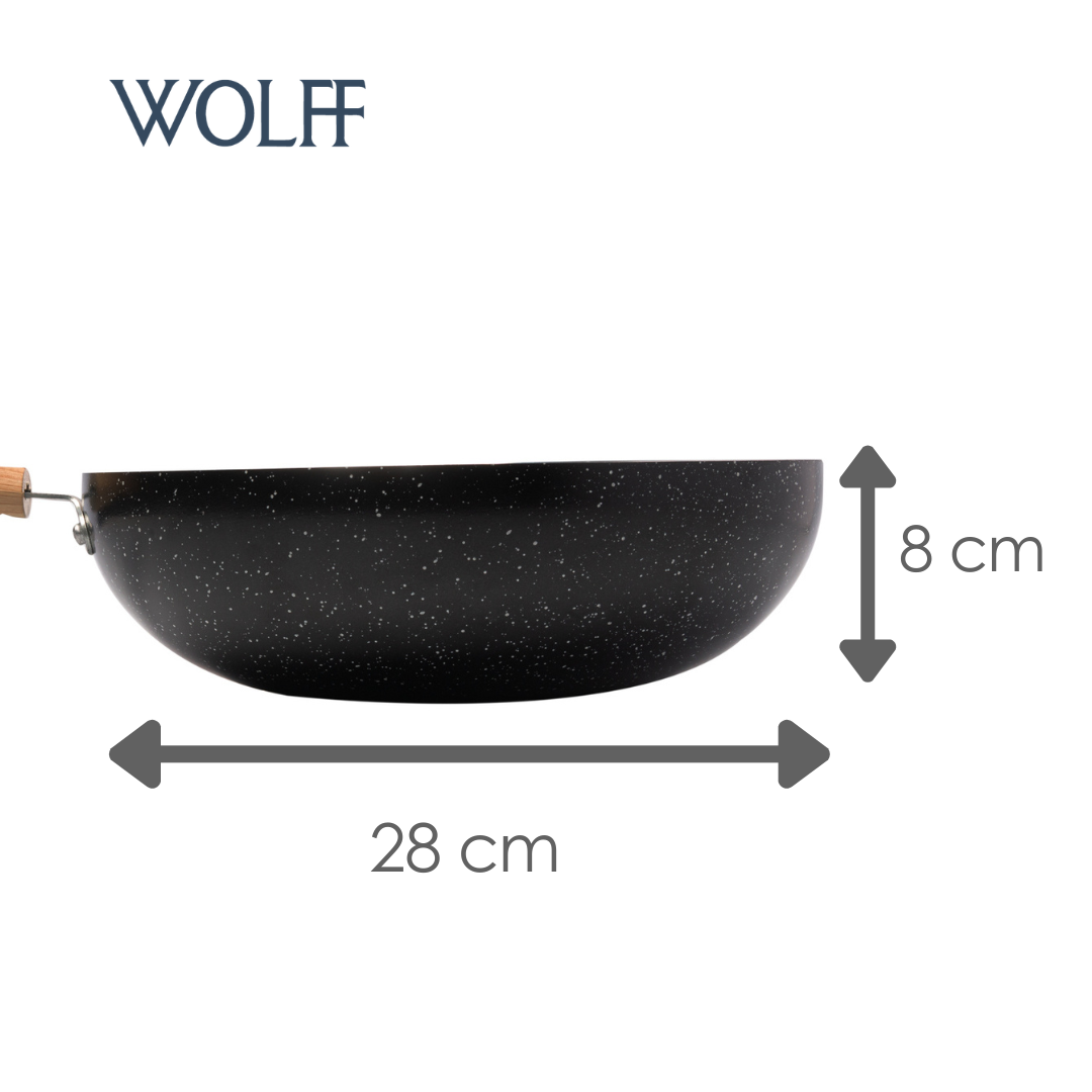 Frigideira Wok de Indução em Alumínio com Revestimento Cerâmico - Wolff