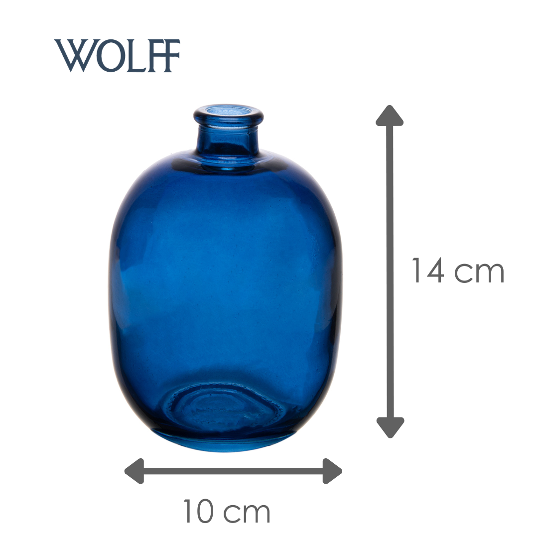 Vaso Horizon 14cm x 10cm Azul Vidro - Wolff