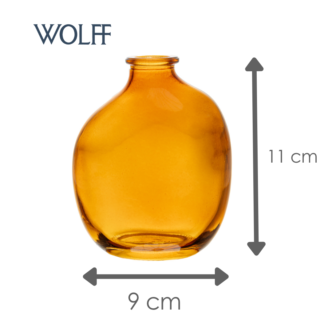 Vaso Organics 9cm x 6cm x 11cm Âmbar Vidro - Wolff