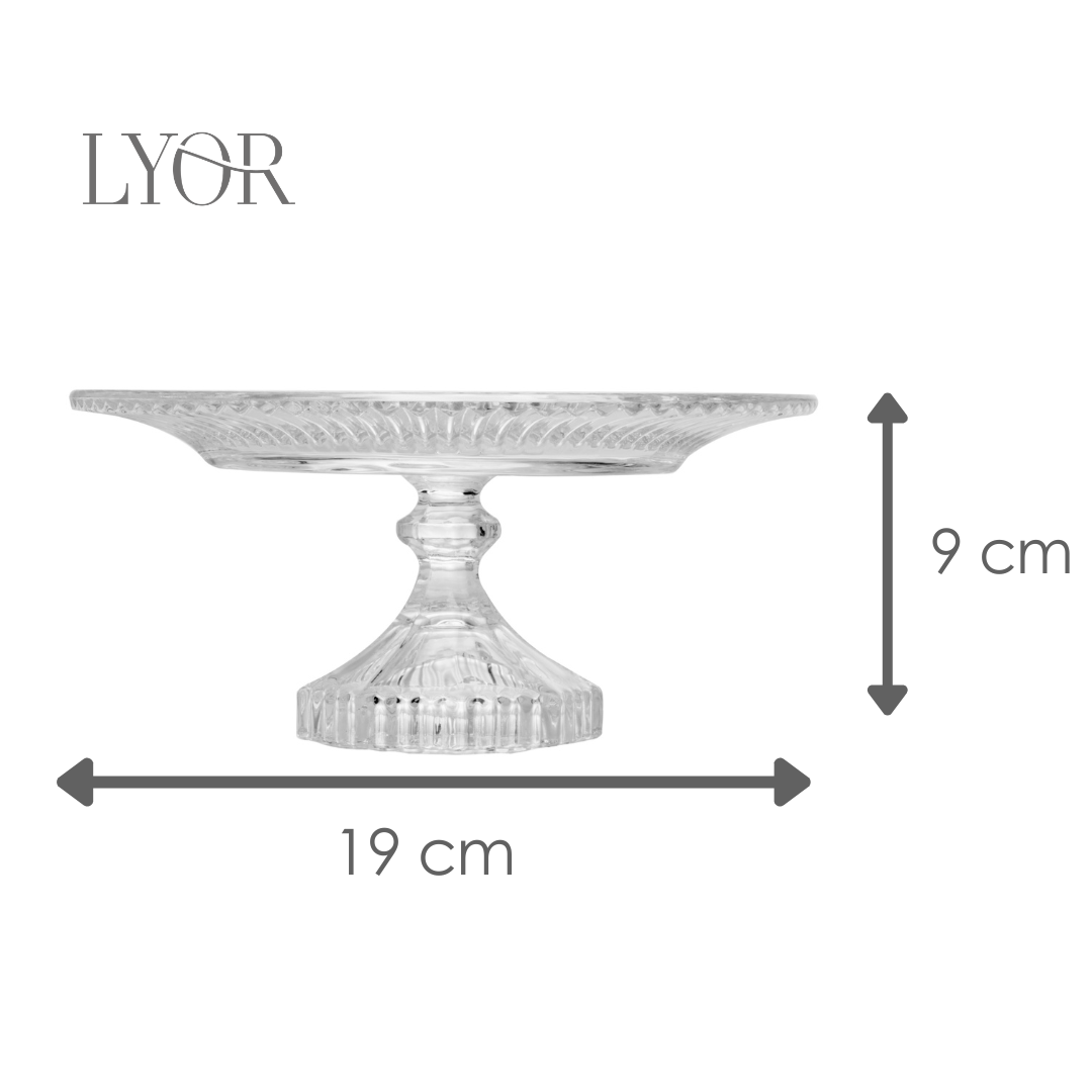 Prato para Bolo de Cristal Renaissance 18,5cm x 9,5cm - Lyor