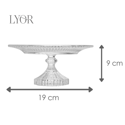 Prato para Bolo de Cristal Renaissance 18,5cm x 9,5cm - Lyor