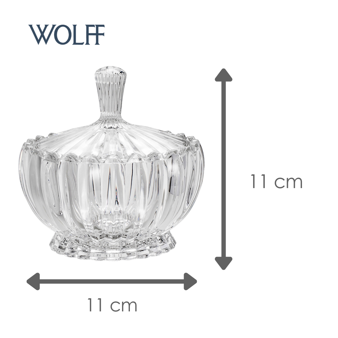 Potiche Decorativo de Cristal com Tampa Geneva 11cm x 11cm - Wolff