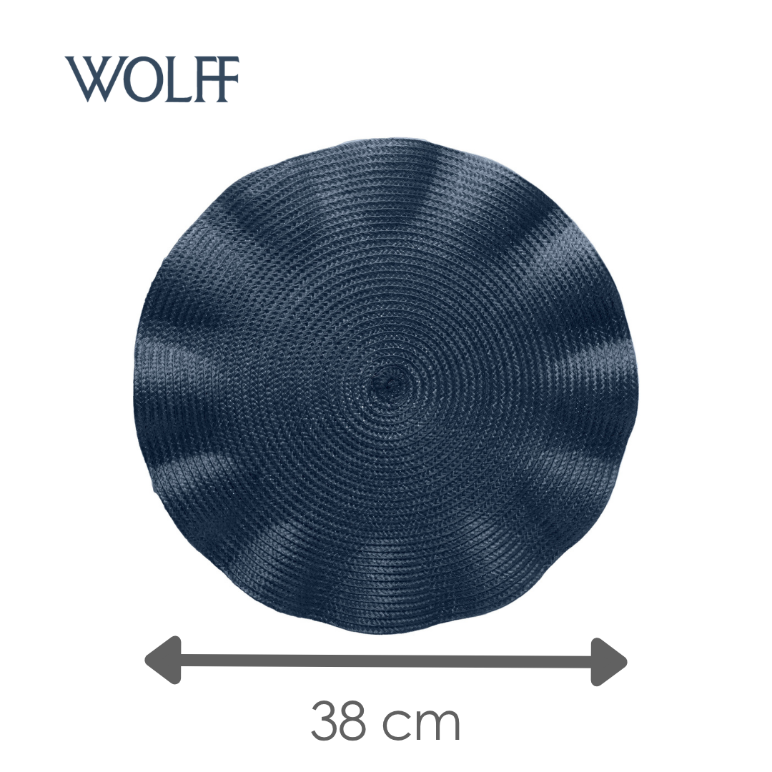 Lugar Americano de Polipropileno Babado Azul 38cm - Wolff