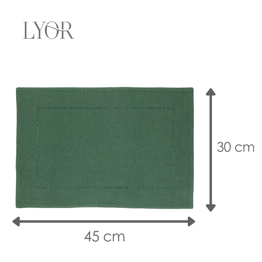 Lugar Americano Lévis 30cm x 45cm Verde Algodão - Lyor