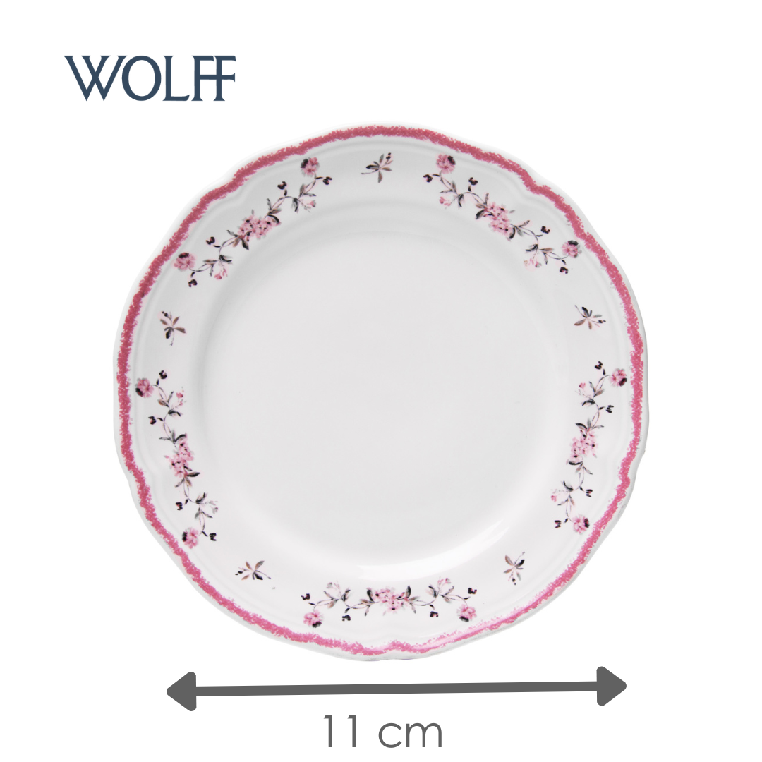 Prato Sobremesa Florescer 19,5cm Rosa Cerâmica - Wolff
