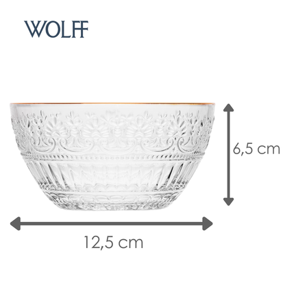 Conjunto 4 Bowls Mauve com Fio de Ouro 12,5cm x 6,5cm Cristal - Wolff