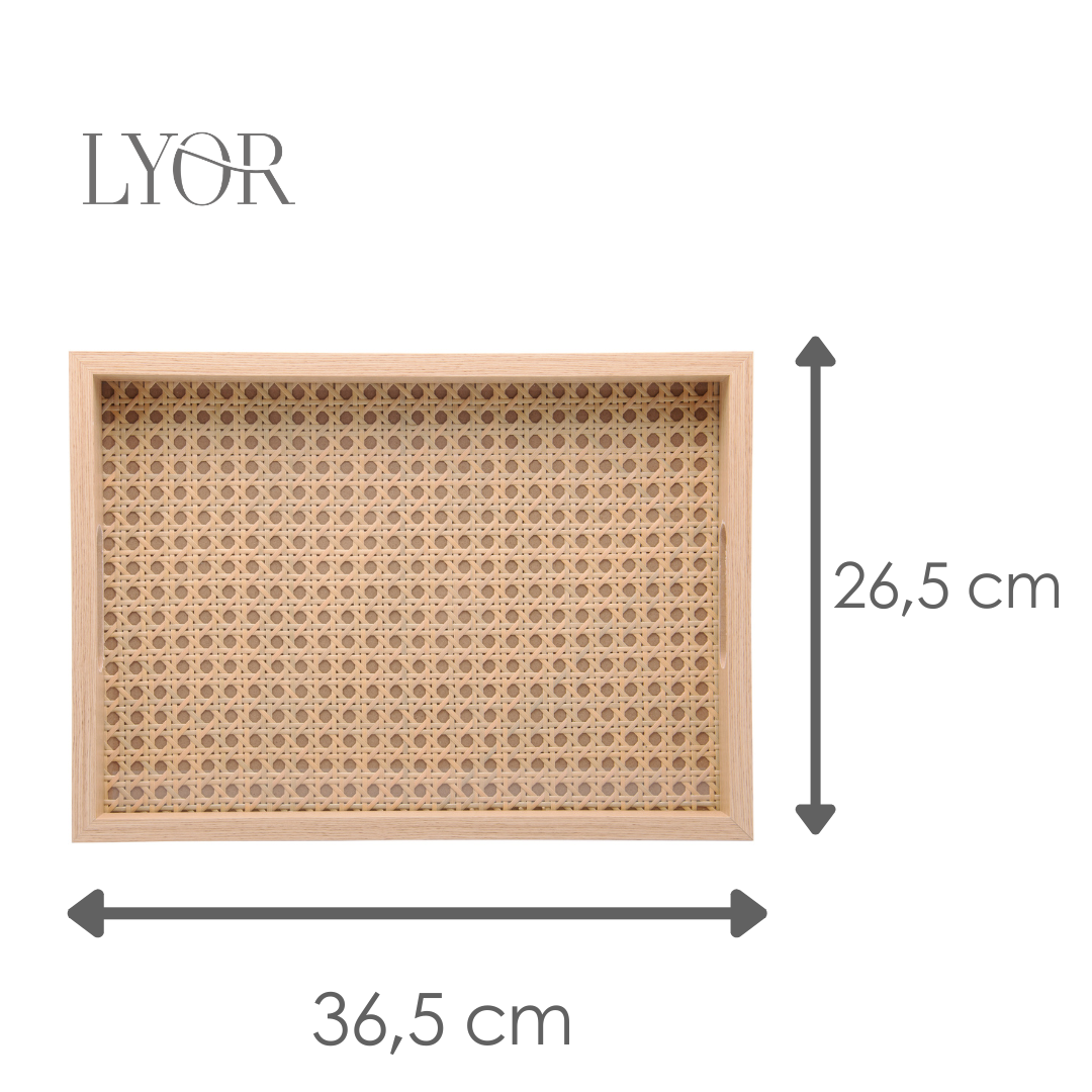 Bandeja Retangular de Mdf com Fundo Treliça - Lyor