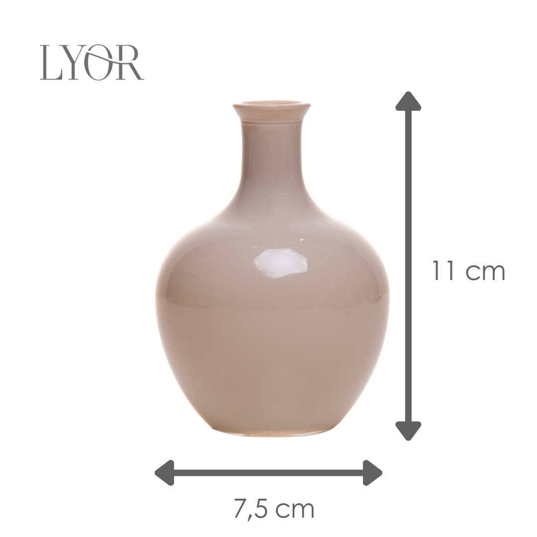 Vaso Dália 11cm x 7,5cm Cinza Vidro - Lyor