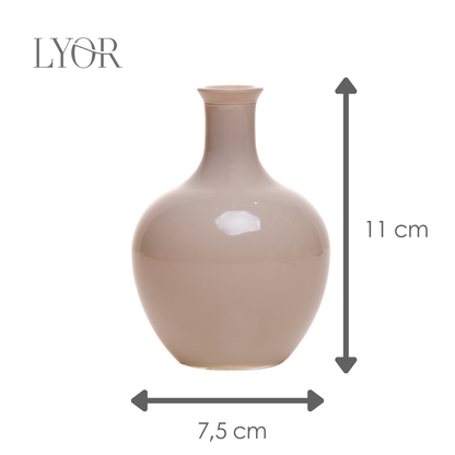 Vaso Dália 11cm x 7,5cm Cinza Vidro - Lyor