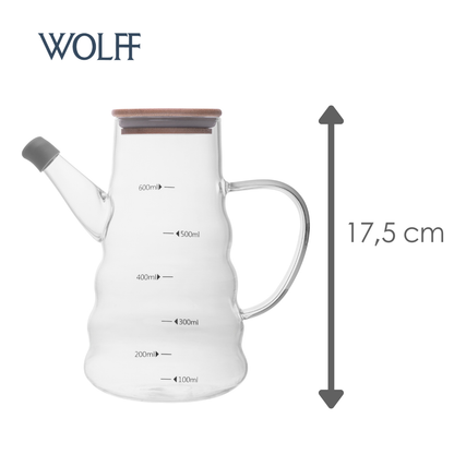 Garrafa para Azeite com Tampa de Bambu 600ml - Wolff