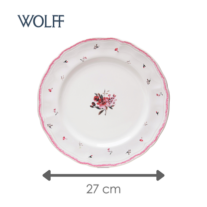 Prato Raso Florescer 27cm Rosa Cerâmica - Wolff