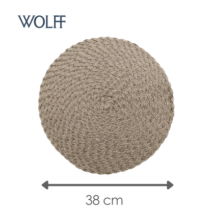 Jogo Americano de Polipropileno Leaf Marron 38cm - Wolff