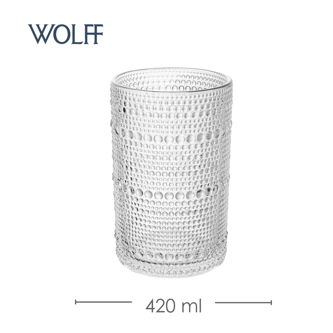 Copo Alto Dots 420ml Vidro - Wolff