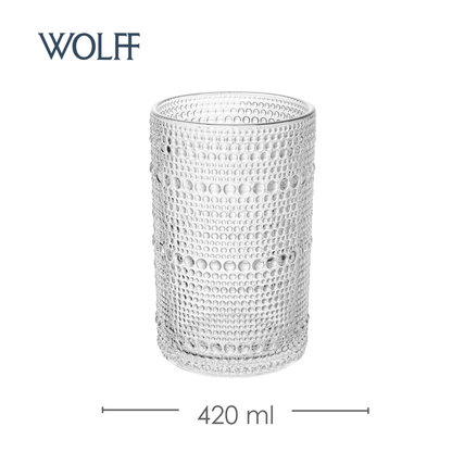 Copo Alto Dots 420ml Vidro - Wolff