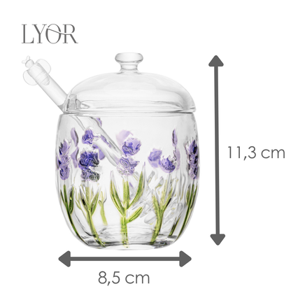 Meleira com Pegador Lavanda Hand Painting 8,5cm x 11cm Cristal Ecológico - Lyor