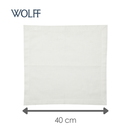 Conjunto 2 Guardanapos Ponto Ajour de Algodão Luxo Off White 40cm x 40cm - Wolff