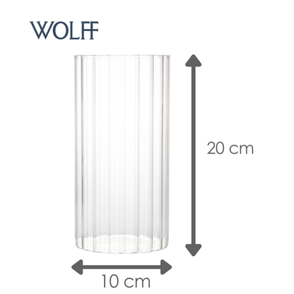 Vaso Canelado Vianne 20cm x 10cm Vidro Borossilicato - Wolff