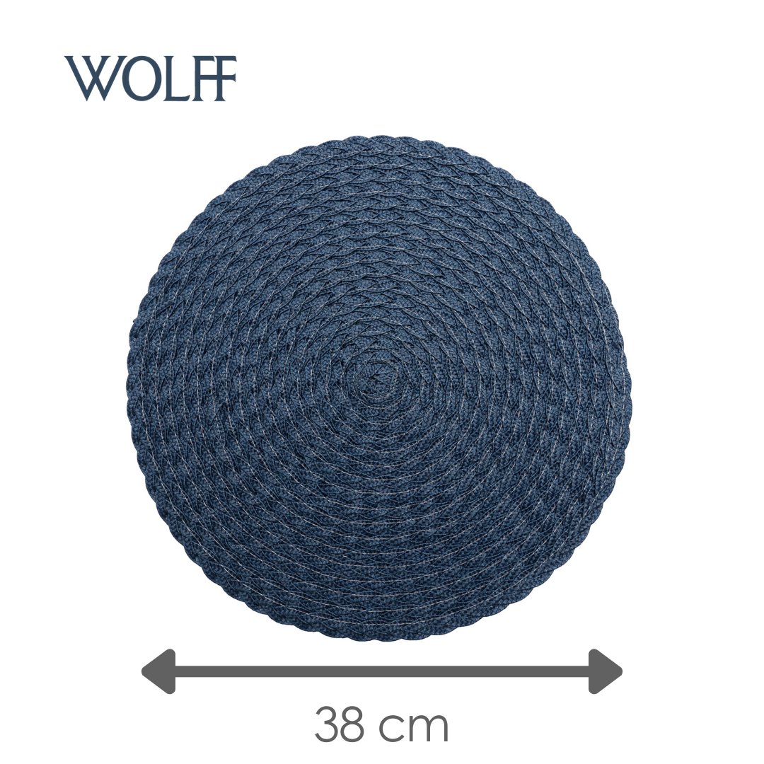 Lugar Americano de Polipropileno Leaf Azul Escuro 38cm - Wolff
