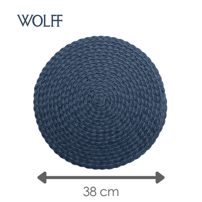 Lugar Americano de Polipropileno Leaf Azul Escuro 38cm - Wolff