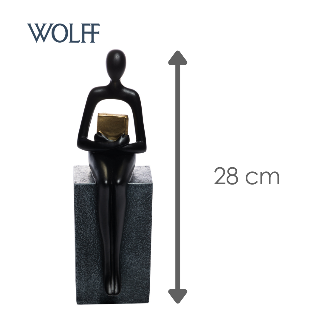 Figura Decorativa de Resina Educação 8,5cm x 9,5cm x 28cm - Wolff