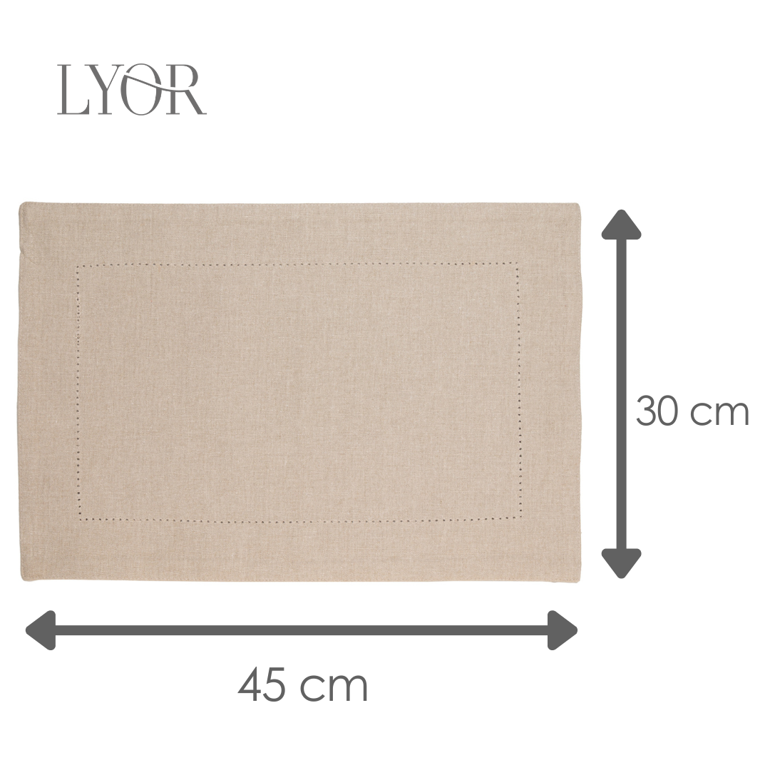 Lugar Americano Lévis 30cm x 45cm Bege Algodão - Lyor