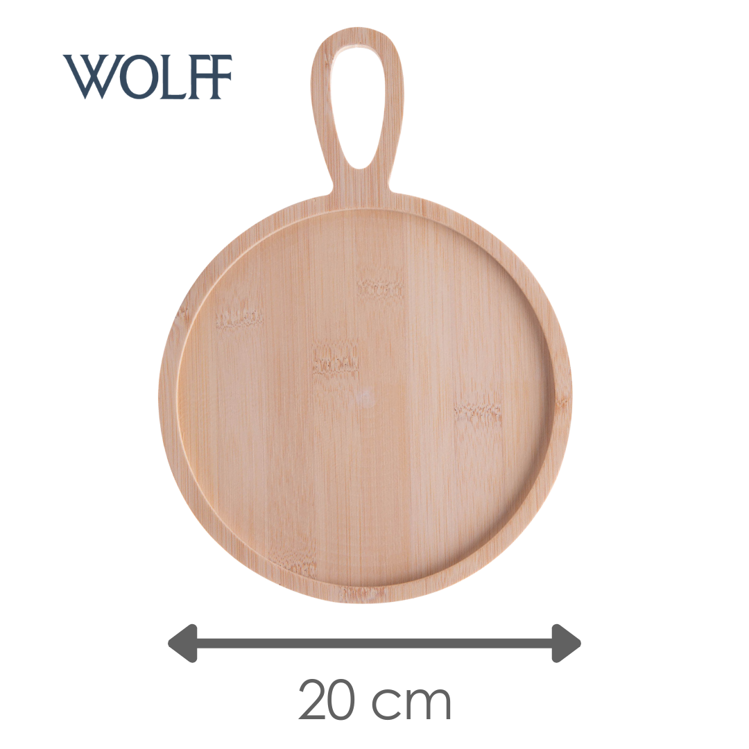 Conjunto 3 Peças para Queijo com Bandeja de Bambu Faca Dourada e Tábua Ladrilho 20x28x2cm - Wolff