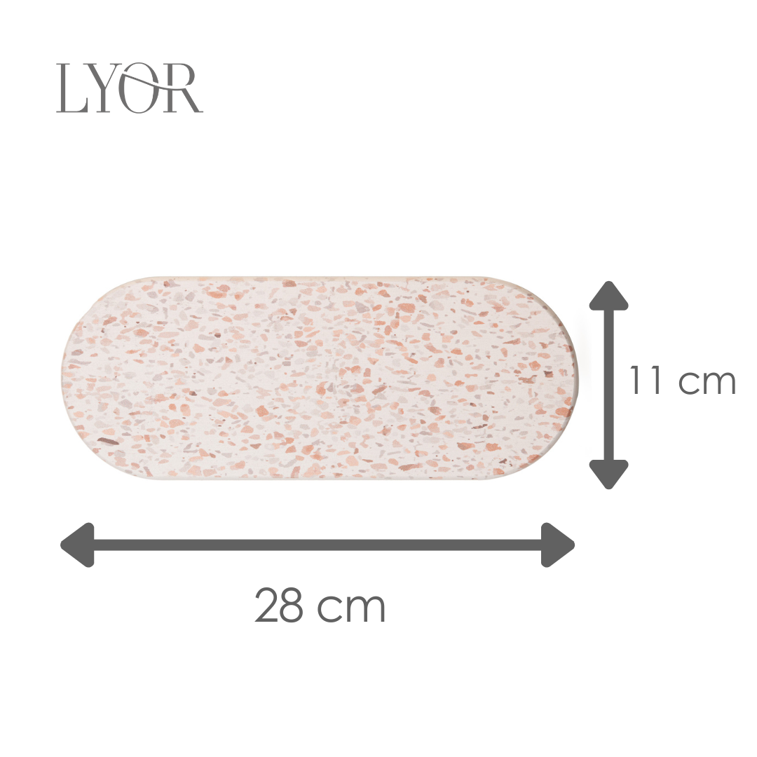 Bandeja Oval Absorvente para Pia Stone 28cm x 11cm Granilite Pedra Diatomita - Lyor