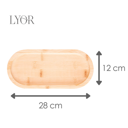 Bandeja Oval Nature 28cm x 12cm x 1,5cm Bambu - Lyor
