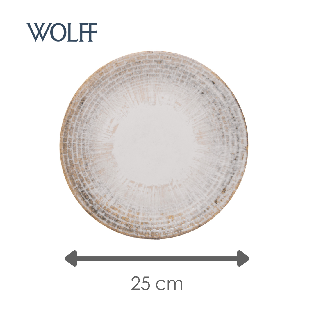 Prato Raso Maréa 25cm Off White Cerâmica - Wolff
