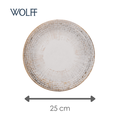 Prato Raso Maréa 25cm Off White Cerâmica - Wolff