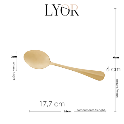 Colher para Servir de Aço Inox Positano Dourada 26cm- Lyor