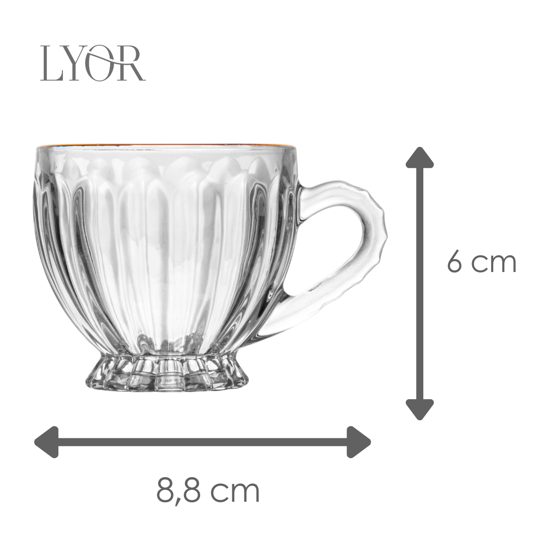 Xícara Renaissance com Fio de Ouro Cristal Ecológico - Lyor
