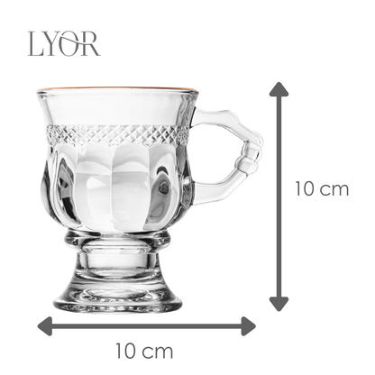 Taça de Cappuccino Diamante com Fio de Ouro 142ml Cristal Ecológico - Lyor