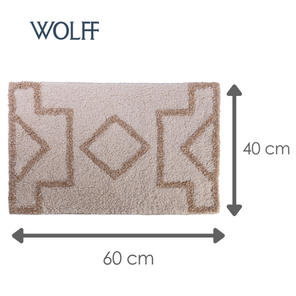 Tapete Flor da Vida 40cm x 60cm Branco Algodão - Wolff