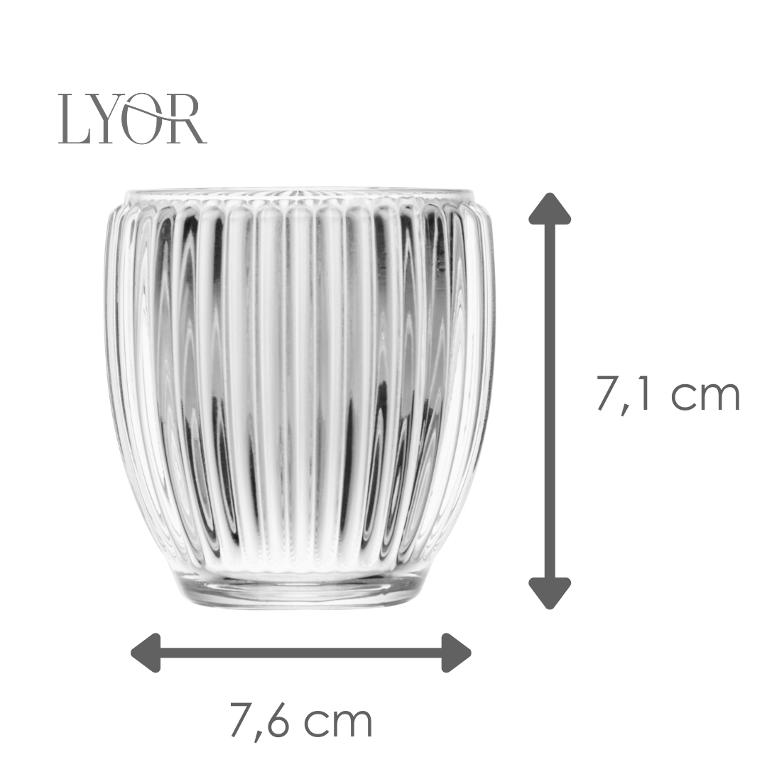 Conjunto 2 Porta Velas Lines 7,5cm x 7,5cm x 7cm Vidro – Wolff