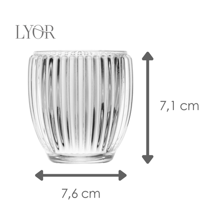 Conjunto 2 Porta Velas Lines 7,5cm x 7,5cm x 7cm Vidro – Wolff