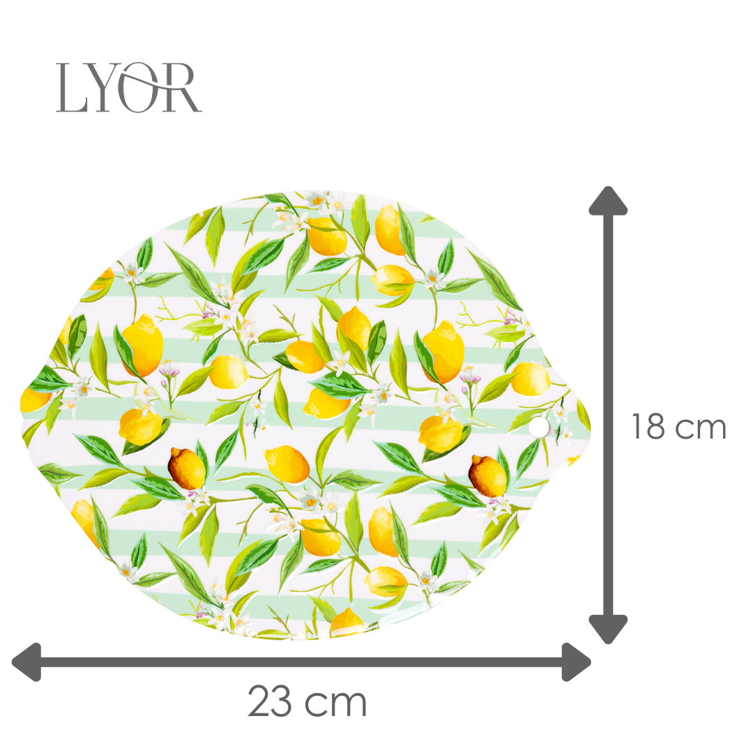 Placa Decorativa Limão Siciliano 18cm x 23cm Cerâmica - Lyor