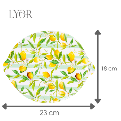 Placa Decorativa Limão Siciliano 18cm x 23cm Cerâmica - Lyor
