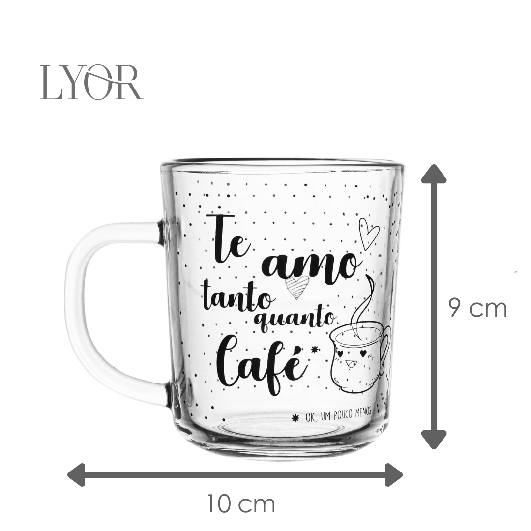 Conjunto 2 Canecas de Vidro Te Amo 220ml - Lyor