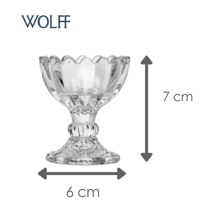 Conjunto 2 Porta Velas Geneva 6cm x 6cm x 7cm Cristal - Wolff
