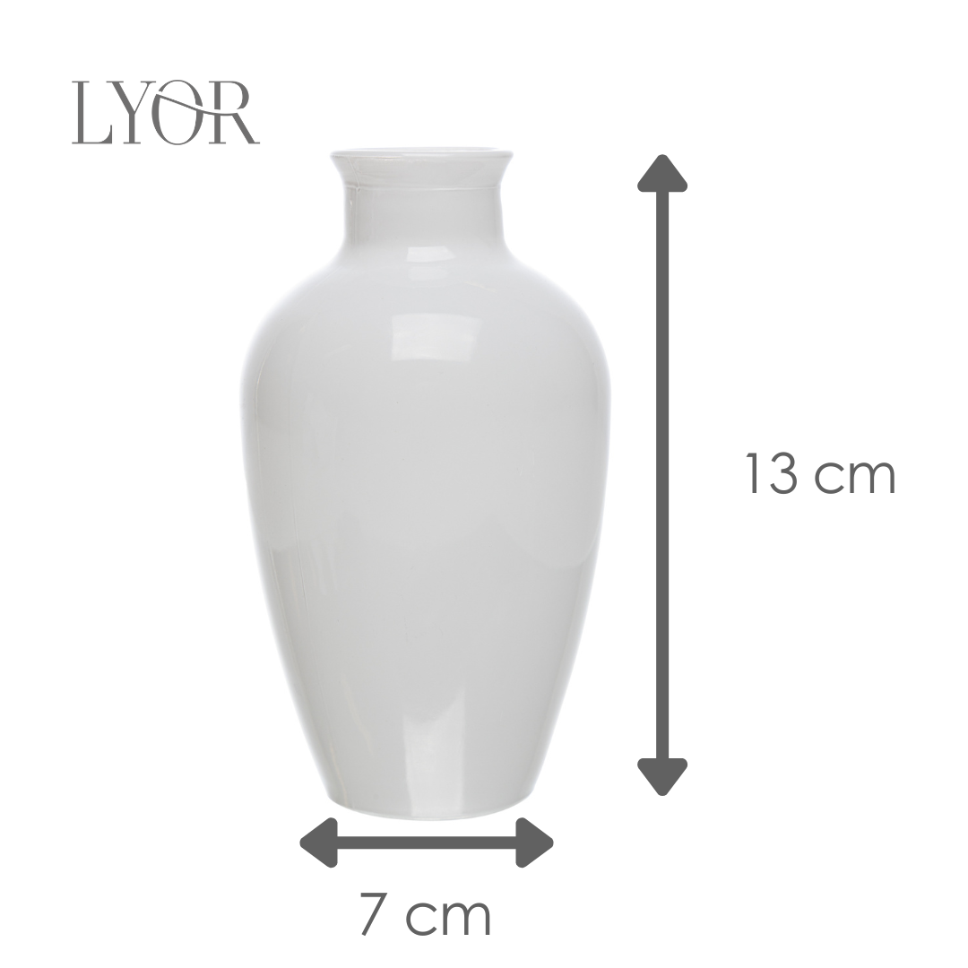 Vaso Dália 13cm x 7cm Branco Vidro - Lyor
