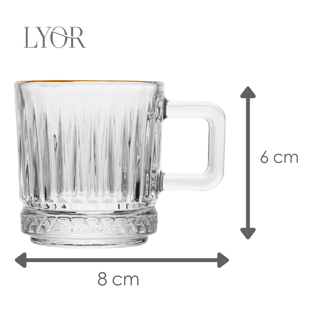 Xícara de Café Deli Diamond com Fio de Ouro 90ml Cristal - Lyor