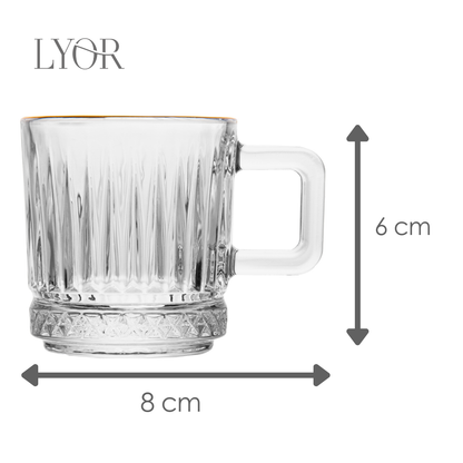 Xícara de Café Deli Diamond com Fio de Ouro 90ml Cristal - Lyor