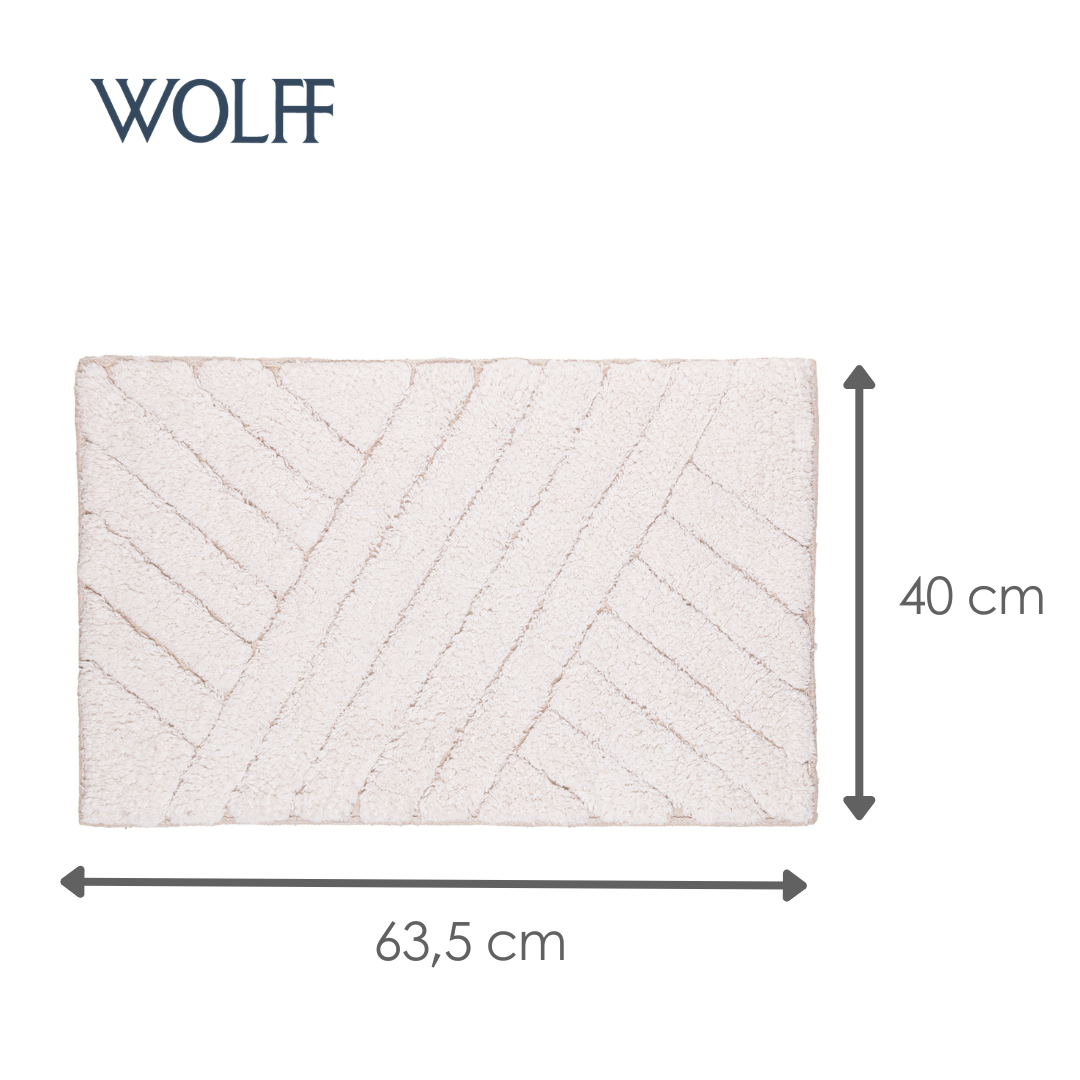 Tapete Bellagio 40cm x 60cm Branco Algodão - Wolff