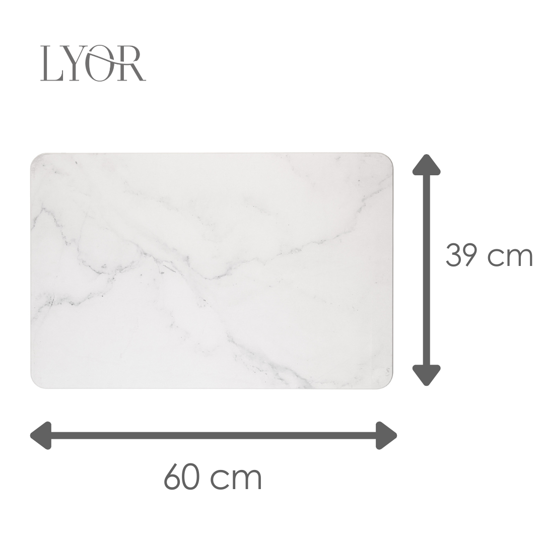 Tapete para Banheiro Stone 60cm x 39cm Marmorizado Pedra Diatomita - Lyor