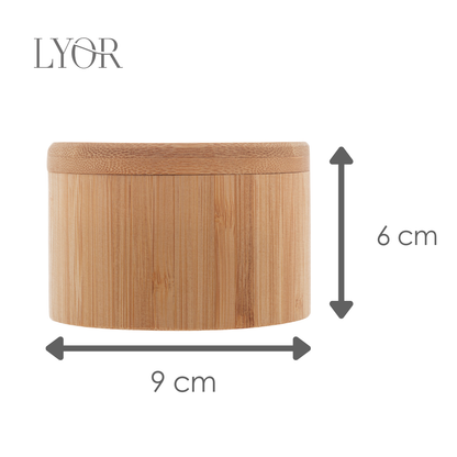 Saleiro Redondo de Bambu com Tampa 9cm x 6cm - Lyor