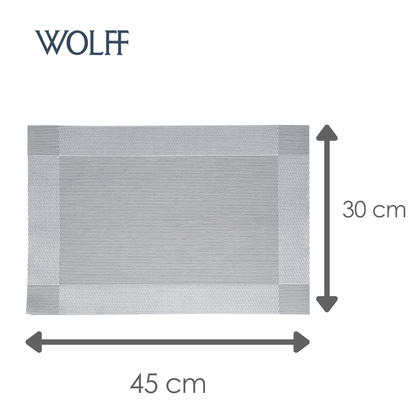 Jogo Americano de PVC Prateado 45cm x 30cm - Wolff