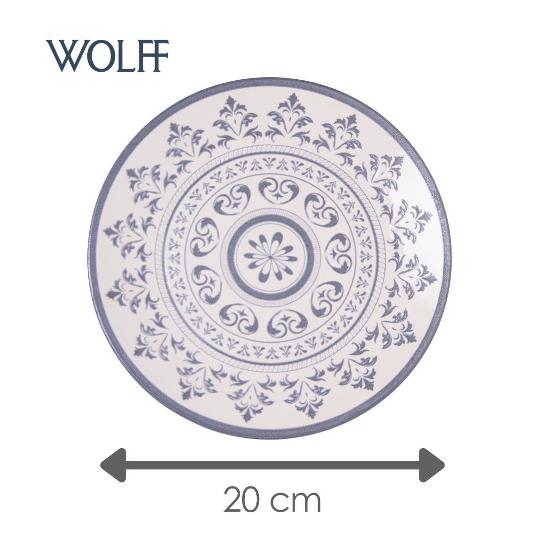 Prato para Sobremesa Porto 20cm Azul Cerâmica - Wolff