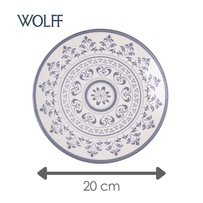 Prato para Sobremesa Porto 20cm Azul Cerâmica - Wolff
