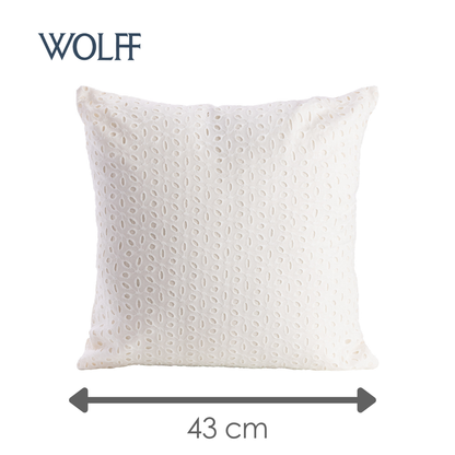 Capa para Almofada Doçura 43cm x 43cm Branca Algodão - Wolff